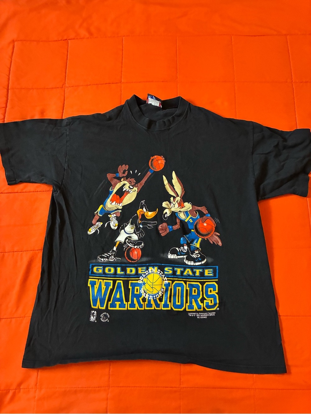 Vintage Golden State Warriors Looney Tunes T-shirt Mens Large Black 90’